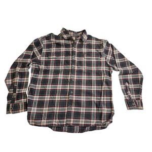 Jachs Shirt Mens 2XL XXL Red/ Black Plaid Tough Flannel Button Up